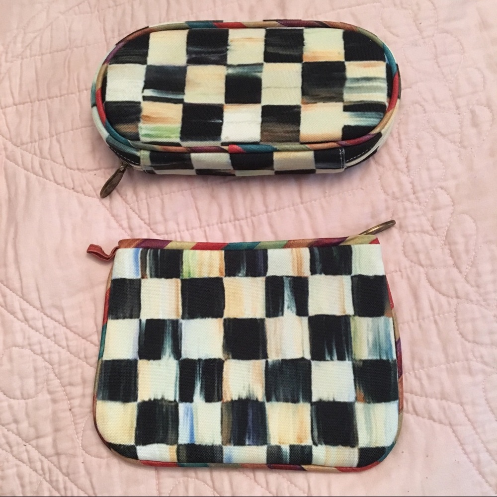 *sold Mackenzie Childs Makeup Case Courtly Check - Picture 1 of 5